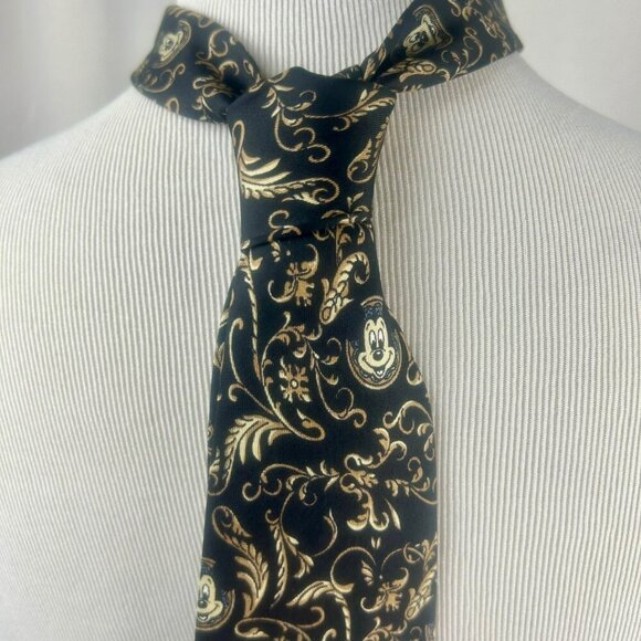 Disney Mickey Mouse Neck Ties Black Red Bundle of 2 Paisley Floral Hidden Mickey - Picture 3 of 10